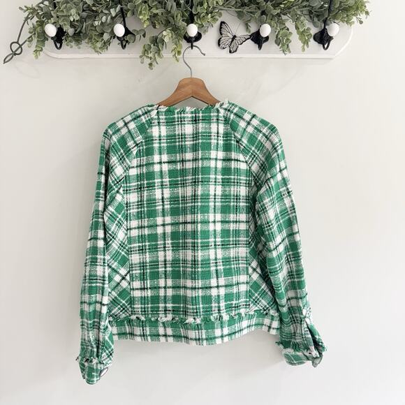 Cabi Women's Sophia Green Plaid Tweed Library Jacket Medium CP - Picture 4 of 4